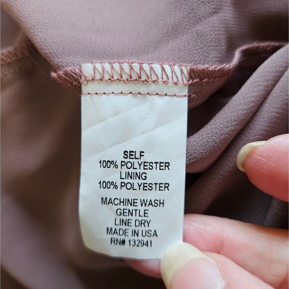 Amanda Uprichard Cold Shoulder Pirouette Henna Mauve Pink Ruffled Dress Large - Picture 13 of 13